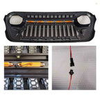 Compatible With Jeep Compatible With Wrangler JL Compatible With Gladiator JT 2018-2023 Accessories Offroad Bumper Grille With Light Front Grille Mesh Grill Racing Grills