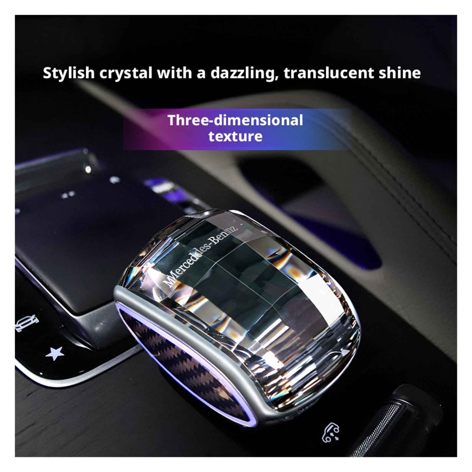 Luxury Crystal Gear Shift Knob for Mercedes-Benz GLE GLS GLC C E-Class | AMG Style LED Illuminated | K9 Glass Shifter Retrofit | Direct Replacement
