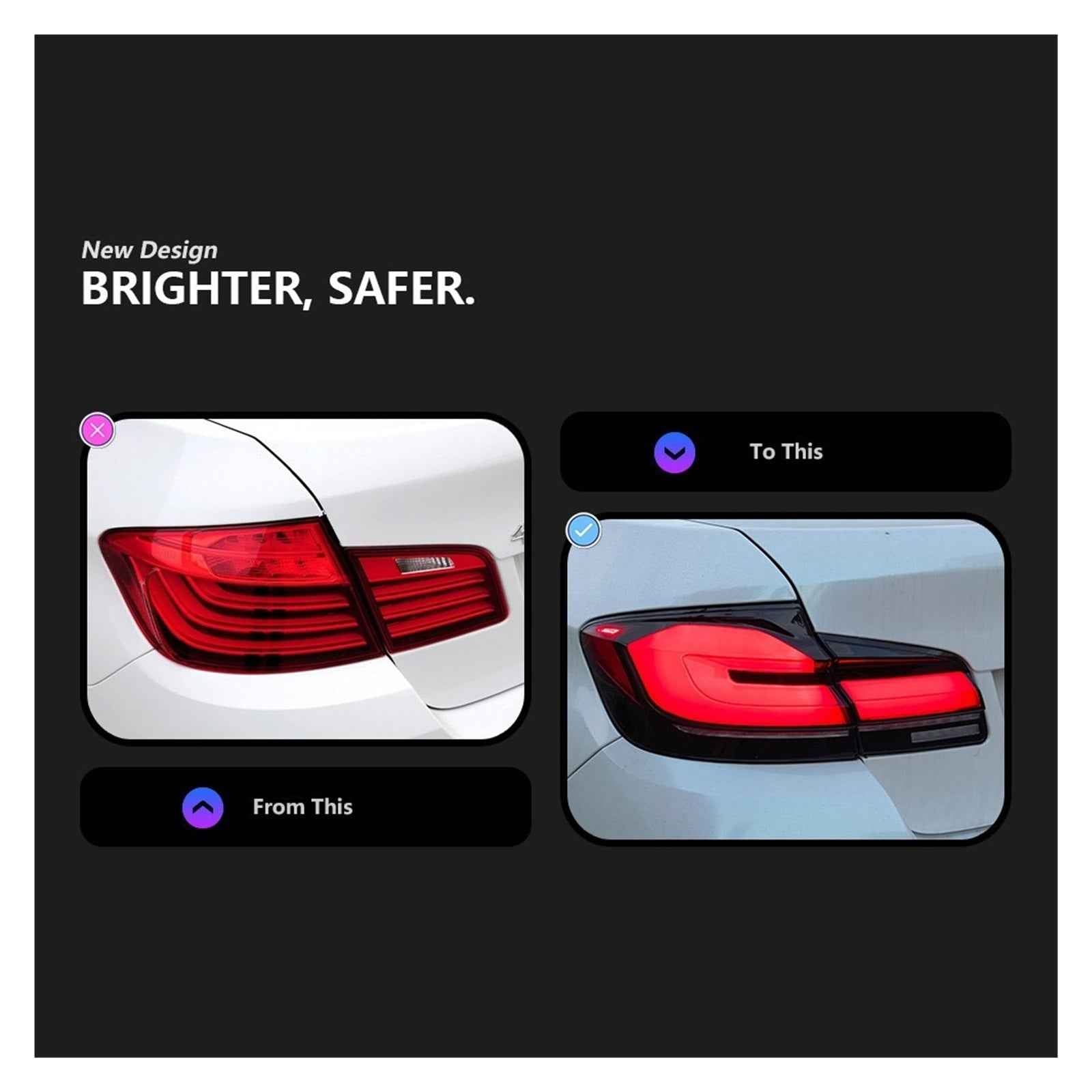 For 2011-2017 BMW 5 Series F10 Taillight Assembly F18 Modified New LED Running Light Turn Signal