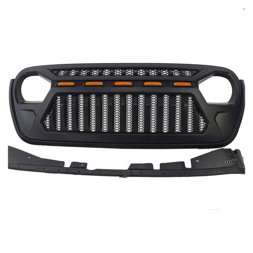 Compatible With Jeep Compatible With Wrangler JL Compatible With Gladiator JT 2018-2023 Accessories Offroad Bumper Grille With Light Front Grille Mesh Grill Racing Grills